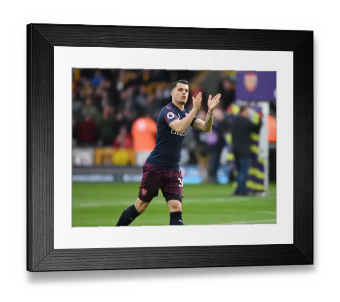 Framed Print : Granit Xhaka Rallies Arsenal Fans Before Wolverhampton Wanderers Clash (2018-19) Framed Print : Granit Xhaka Rallies Arsenal Fans Before Wolverhampton Wanderers Clash (2018-19)