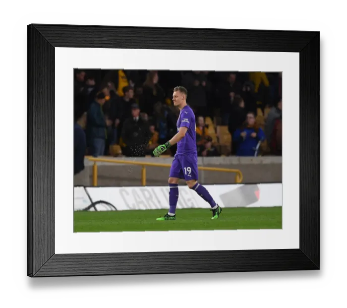 Framed Print : Arsenal's Bernd Leno in Action: Wolverhampton Wanderers vs. Arsenal, Premier League 2018-19