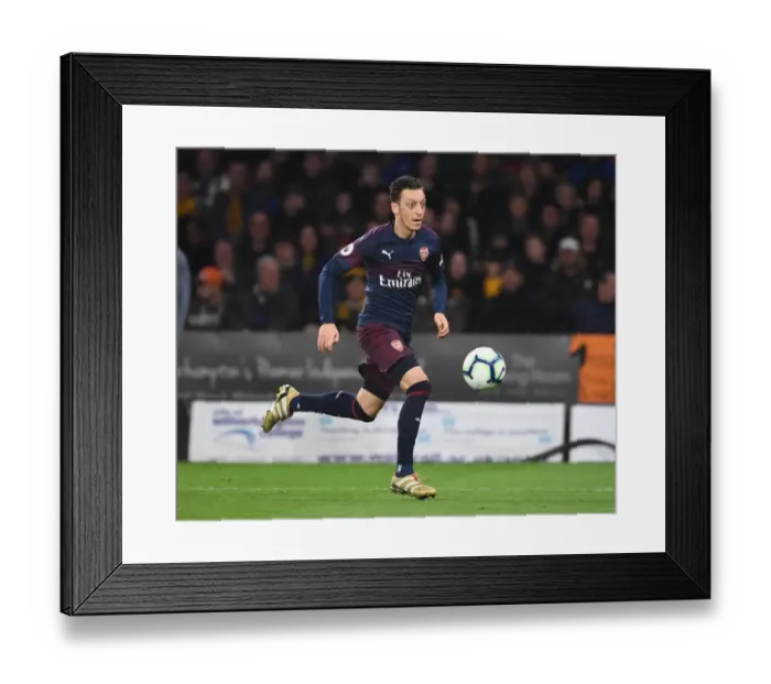 Framed Print : Mesut Ozil in Action: Arsenal vs. Wolverhampton Wanderers, Premier League 2018-19