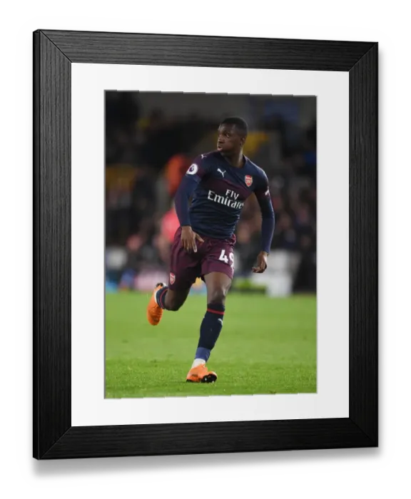Framed Print : Arsenal's Eddie Nketiah Faces Wolverhampton Wanderers in Premier League Clash (2018-19)