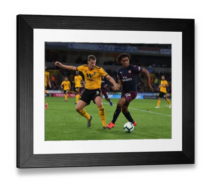 Framed Print : Arsenal's Alex Iwobi Fends Off Wolves Ryan Bennett During Intense Premier League Clash (Wolverhampton Wanderers vs Arsenal, 2018-19) Framed Print : Arsenal's Alex Iwobi Fends Off Wolves Ryan Bennett During Intense Premier League Clash (Wolverhampton Wanderers vs Arsenal, 2018-19)