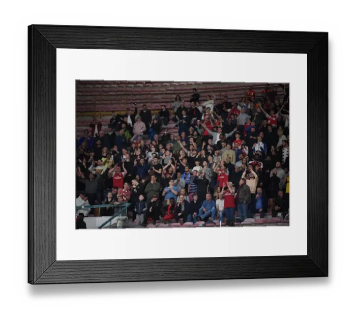 Framed Print : Arsenal Fans at Napoli's Stadio San Paolo during UEFA Europa League Quarterfinal