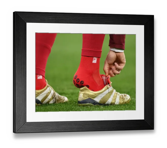 Framed Print : Mesut Ozil's Boots: Napoli vs Arsenal, UEFA Europa League Quarterfinal, 2019