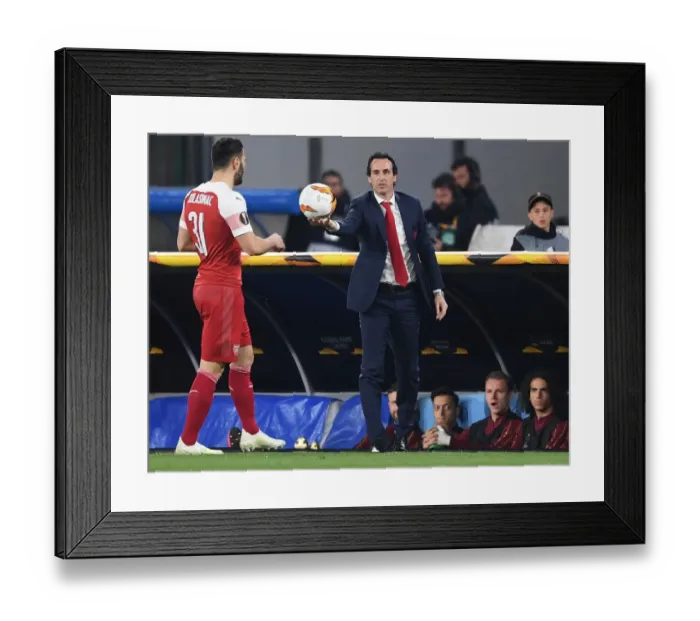 Framed Print : Unai Emery and Arsenal Face Napoli in Europa League Showdown, Naples 2019