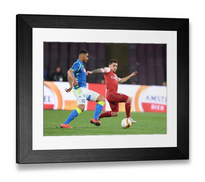 Framed Print : Torreira vs. Ghoulam: A Europa League Showdown - Napoli vs. Arsenal Quarterfinals, Naples, Italy (April 2019) Framed Print : Torreira vs. Ghoulam: A Europa League Showdown - Napoli vs. Arsenal Quarterfinals, Naples, Italy (April 2019)