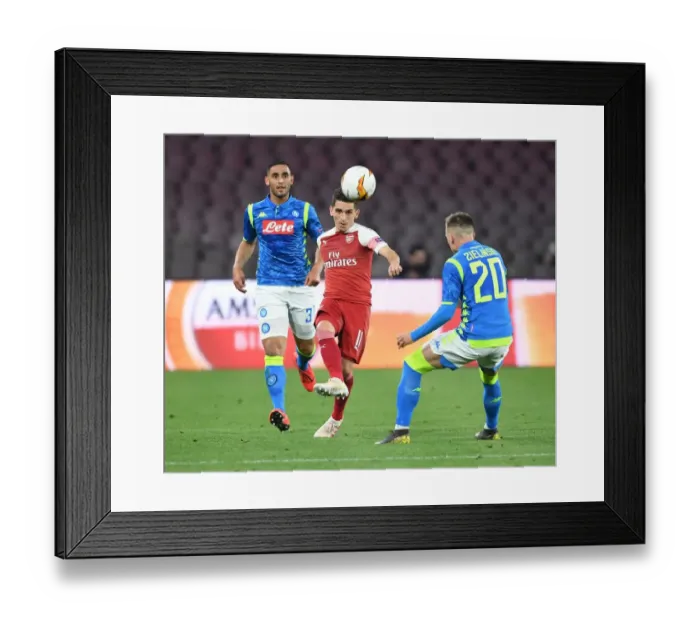 Framed Print : Torreira vs Zielinski: Napoli vs Arsenal - Europa League Quarterfinal Showdown