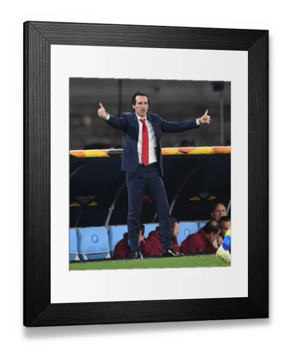 Framed Print : Unai Emery Leads Arsenal in Napoli Quarterfinals: Europa League 2018-19 Framed Print : Unai Emery Leads Arsenal in Napoli Quarterfinals: Europa League 2018-19