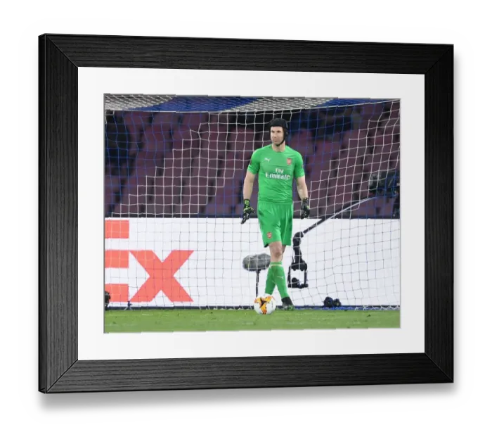Framed Print : Arsenal's Petr Cech in Action at Napoli's Stadio San Paolo - UEFA Europa League Quarterfinals 2019