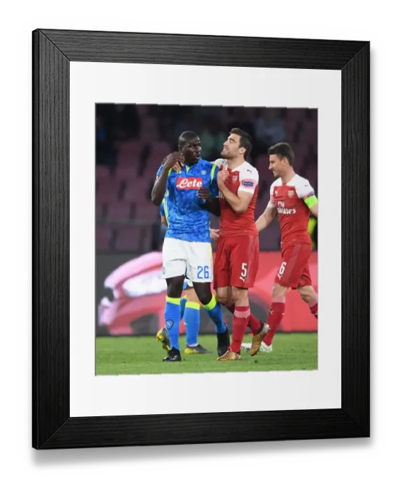 Framed Print : Clash of Titans: Sokratis vs. Koulibaly - UEFA Europa League Quarterfinal Showdown Framed Print : Clash of Titans: Sokratis vs. Koulibaly - UEFA Europa League Quarterfinal Showdown