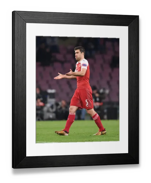 Framed Print : Sokratis of Arsenal in Napoli Showdown: Europa League Quarterfinals, 2019 Framed Print : Sokratis of Arsenal in Napoli Showdown: Europa League Quarterfinals, 2019