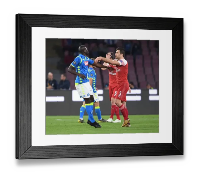 Framed Print : Clash of Titans: Sokratis vs. Koulibaly - UEFA Europa League Quarterfinals (2018-19) Framed Print : Clash of Titans: Sokratis vs. Koulibaly - UEFA Europa League Quarterfinals (2018-19)