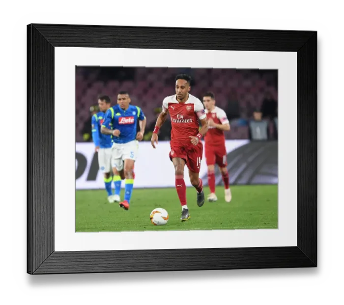 Framed Print : Arsenal's Aubameyang Faces Napoli in Europa League Quarterfinals