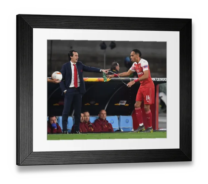Framed Print : Unai Emery Coaches Aubameyang in Napoli's Stadio San Paolo: Arsenal's Europa League Quarterfinal Battle (2018-19) Framed Print : Unai Emery Coaches Aubameyang in Napoli's Stadio San Paolo: Arsenal's Europa League Quarterfinal Battle (2018-19)