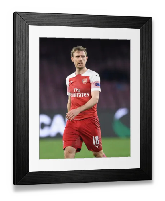 Framed Print : Nacho Monreal in Action: Arsenal's Europa League Battle at Napoli, 2019