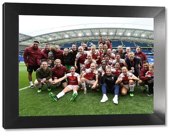 Arsenal Women Celebrate FA WSL Victory Over Brighton & Hove Albion