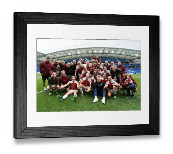 Framed Print : Arsenal Women Celebrate FA WSL Victory Over Brighton & Hove Albion Framed Print : Arsenal Women Celebrate FA WSL Victory Over Brighton & Hove Albion