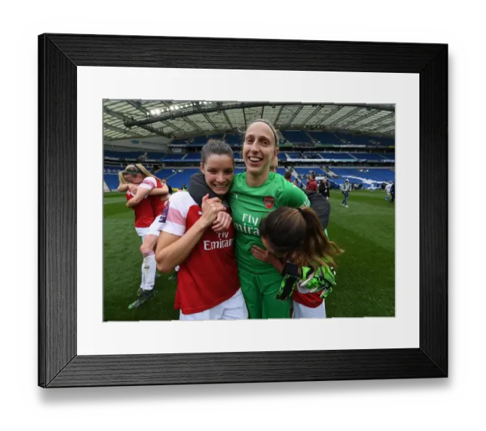 Framed Print : Arsenal Women Celebrate FA WSL Title Win Against Brighton & Hove Albion