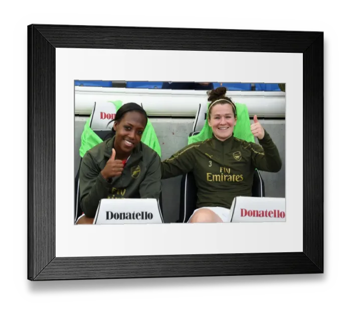 Framed Print : Arsenal Women: Danielle Carter and Emma Mitchell Prepare for Kick-off Against Brighton & Hove Albion Women Framed Print : Arsenal Women: Danielle Carter and Emma Mitchell Prepare for Kick-off Against Brighton & Hove Albion Women