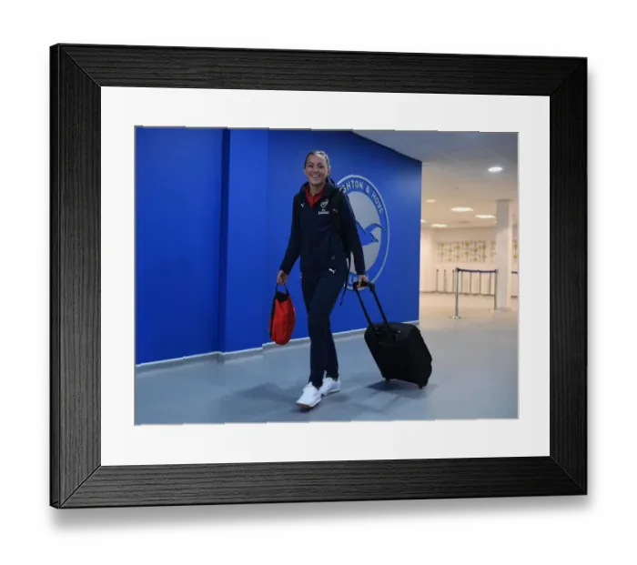 Framed Print : Katie McCabe: Arsenal Women Ready for Battle at Brighton & Hove Albion
