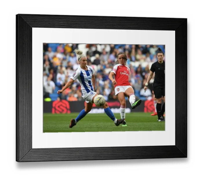 Framed Print : Katie McCabe vs. Kirsty Barton: Intense Moment at the FA WSL Match
