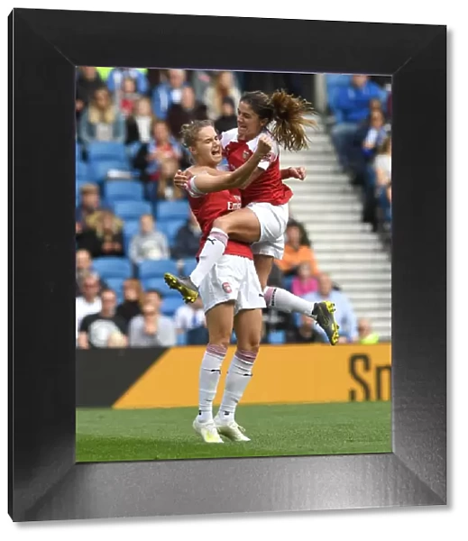 Arsenal Women: Miedema and van de Donk Celebrate Goal Against Brighton