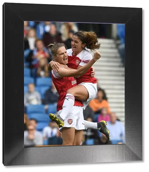 Arsenal Women: Miedema and van de Donk Celebrate Goal Against Brighton