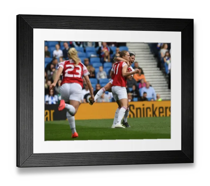 Framed Print : Arsenal's Deadly Duo: Miedema and van de Donk in Action, Scoring Glory for the Gunners
