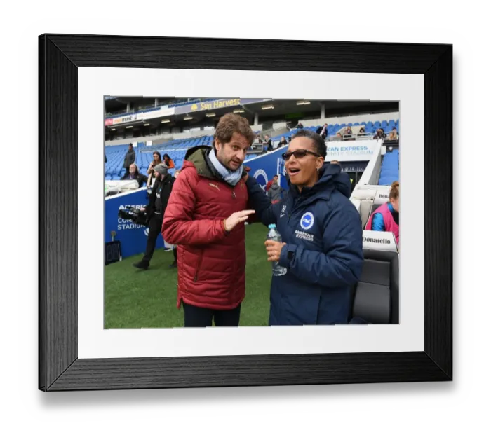 Framed Print : Joe Montemurro and Hope Powell Face Off: Arsenal Women vs. Brighton & Hove Albion Women, FA WSL