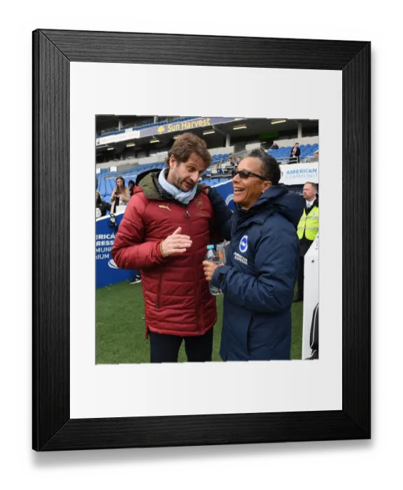 Framed Print : Montemurro and Powell Face Off: Arsenal Women vs. Brighton & Hove Albion Women, FA WSL