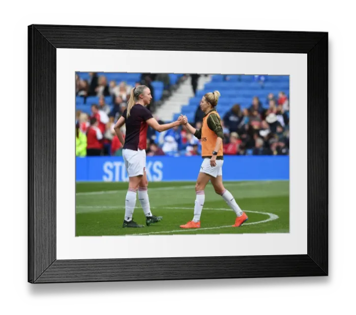 Framed Print : Arsenal Women's Squad: Louise Quinn and Janni Arnth Prepare for FA WSL Match against Brighton & Hove Albion Women