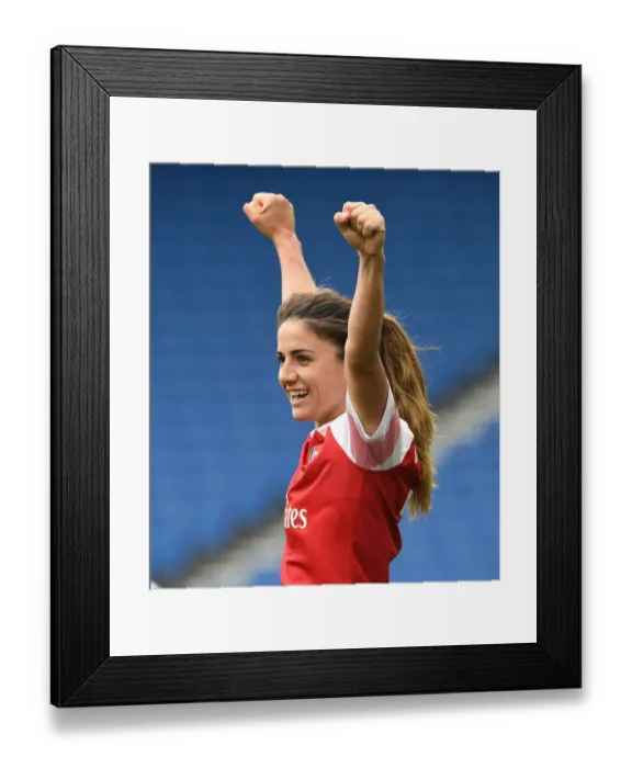 Framed Print : Danielle van de Donk: Arsenal's FA WSL Title-Winning Celebration at Brighton