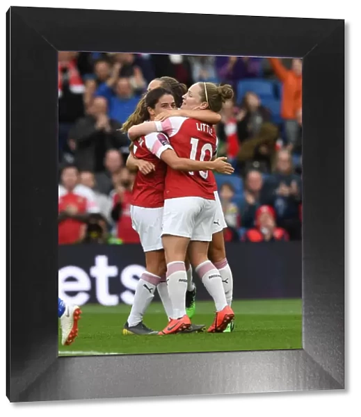 Arsenal Women's Danielle van de Donk and Kim Little Celebrate Goal Against Brighton & Hove Albion Women
