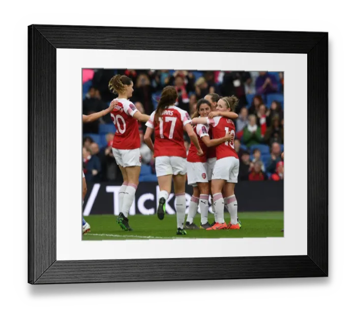 Framed Print : Arsenal Women: Van de Donk and Little Celebrate Goals Against Brighton & Hove Albion Framed Print : Arsenal Women: Van de Donk and Little Celebrate Goals Against Brighton & Hove Albion