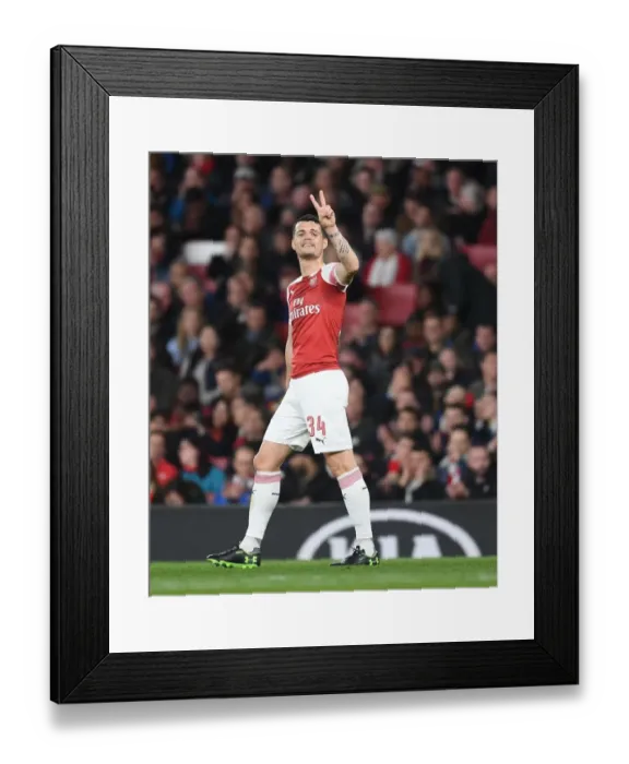 Framed Print : Arsenal's Granit Xhaka in Europa League Semi-Final Action vs Valencia Framed Print : Arsenal's Granit Xhaka in Europa League Semi-Final Action vs Valencia