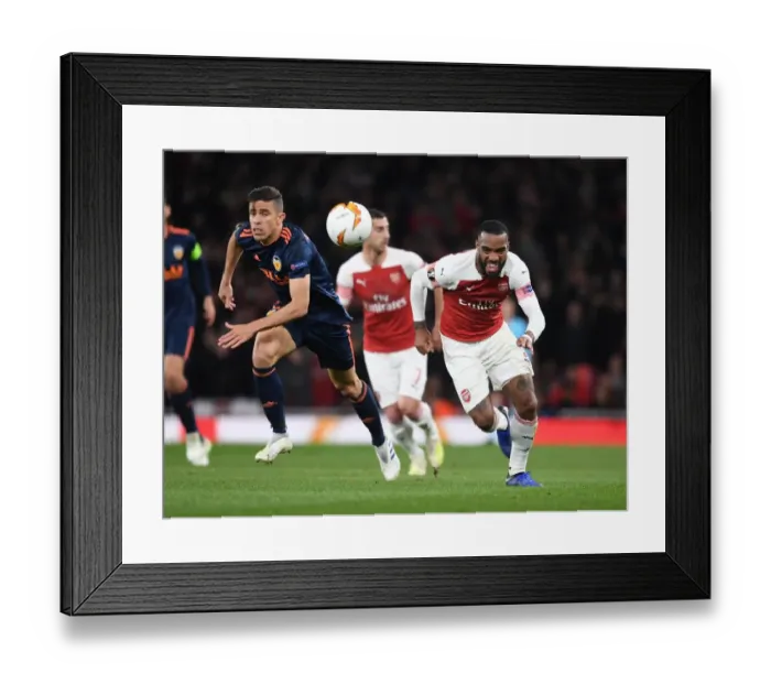 Framed Print : Arsenal's Europa League Showdown: Lacazette vs. Gabriel