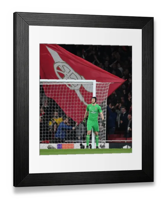Framed Print : Arsenal's Petr Cech Focuses in UEFA Europa League Semi-Final vs Valencia