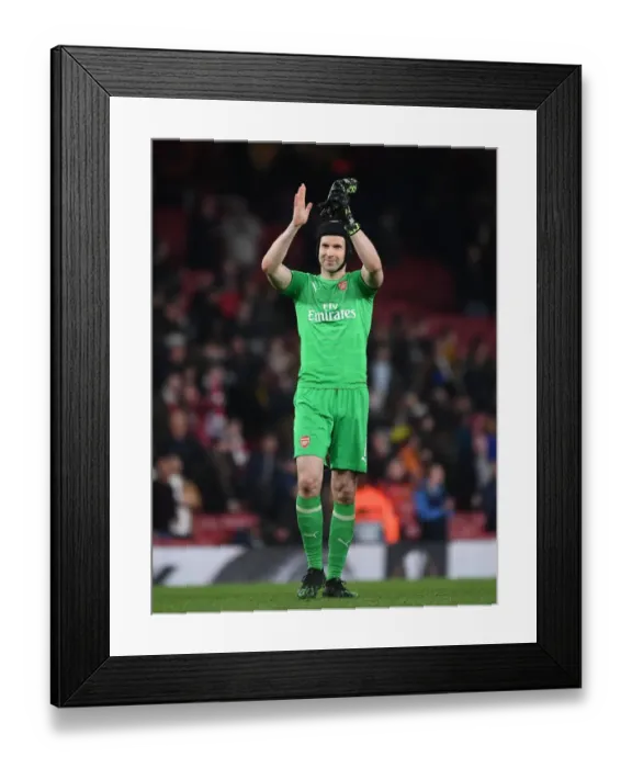 Framed Print : Arsenal's Petr Cech Applauding Fans after Europa League Semi-Final First Leg vs Valencia