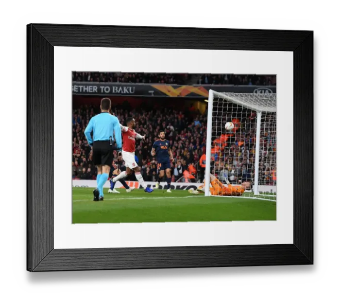 Framed Print : Arsenal vs Valencia: Alex Lacazette Scores in Europa League Semi-Final First Leg
