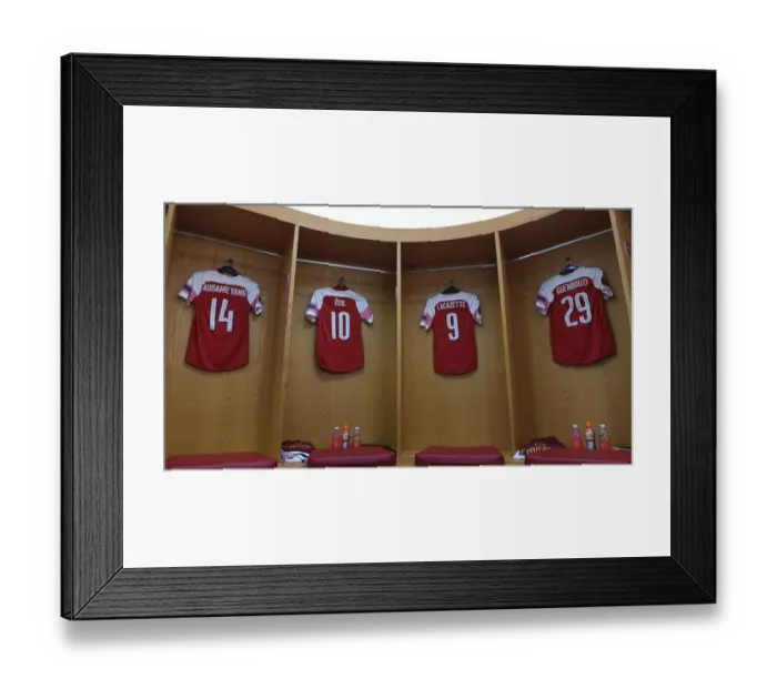 Framed Print : Arsenal's Europa League Semi-Final Uniforms: Aubameyang, Ozil, Lacazette, and Guendouzi Hang Prepared Framed Print : Arsenal's Europa League Semi-Final Uniforms: Aubameyang, Ozil, Lacazette, and Guendouzi Hang Prepared