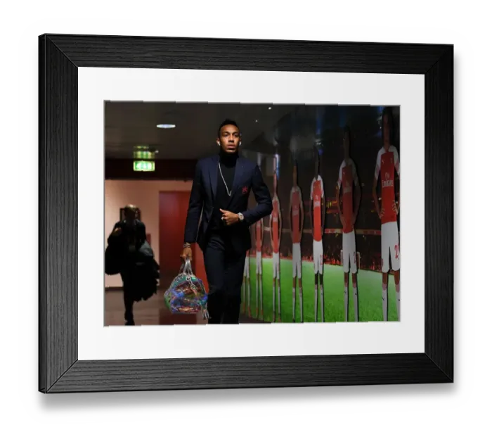 Framed Print : Arsenal's Pierre-Emerick Aubameyang Gears Up for UEFA Europa League Semi-Final vs Valencia
