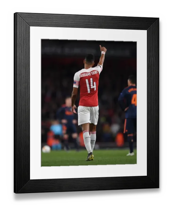 Framed Print : Arsenal's Europa League Semi-Final Thriller: Aubameyang's Hat-Trick vs Valencia Framed Print : Arsenal's Europa League Semi-Final Thriller: Aubameyang's Hat-Trick vs Valencia
