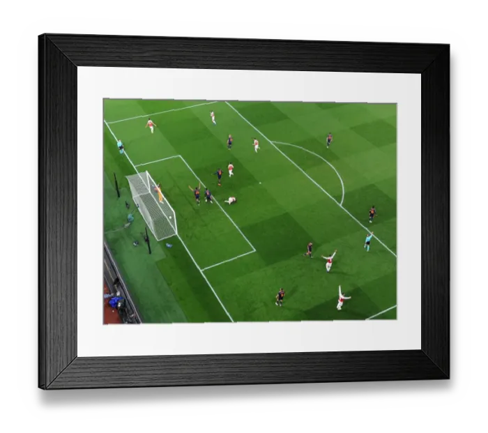 Framed Print : Arsenal's Aubameyang Scores in Europa League Semi-Final First Leg Against Valencia Framed Print : Arsenal's Aubameyang Scores in Europa League Semi-Final First Leg Against Valencia