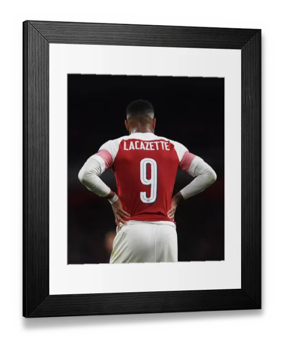 Framed Print : Alexandre Lacazette in Action: Arsenal vs Valencia, UEFA Europa League Semi-Final First Leg
