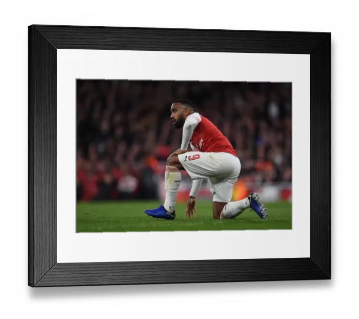 Framed Print : Alexandre Lacazette in Action: Thrilling Arsenal Semi-Final Clash against Valencia in Europa League Framed Print : Alexandre Lacazette in Action: Thrilling Arsenal Semi-Final Clash against Valencia in Europa League