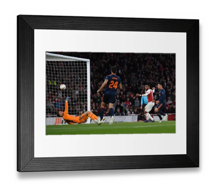 Framed Print : Alexandre Lacazette Scores Arsenal's Second Goal in Europa League Semi-Final vs Valencia (2018-19) Framed Print : Alexandre Lacazette Scores Arsenal's Second Goal in Europa League Semi-Final vs Valencia (2018-19)