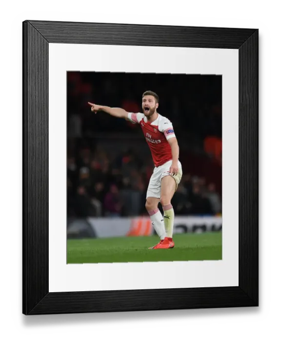 Framed Print : Arsenal's Shkodran Mustafi in Europa League Semi-Final Action vs Valencia