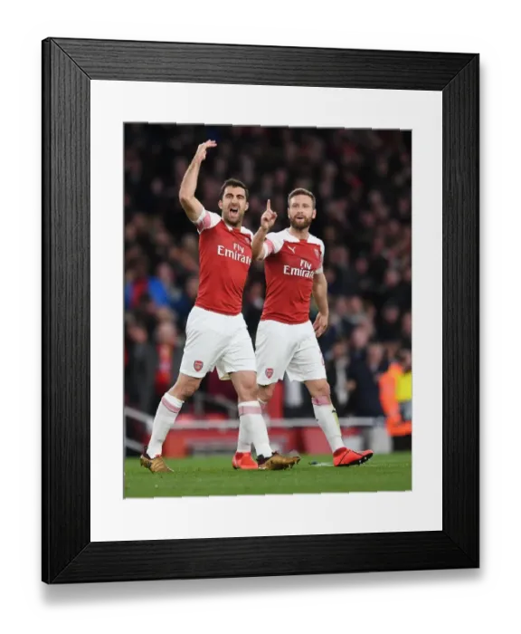 Framed Print : Arsenal's Sokratis in Europa League Semi-Final Action vs Valencia