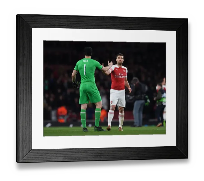 Framed Print : Arsenal's Sokratis and Petr Cech: United in Europa League Semi-Final Battle Framed Print : Arsenal's Sokratis and Petr Cech: United in Europa League Semi-Final Battle