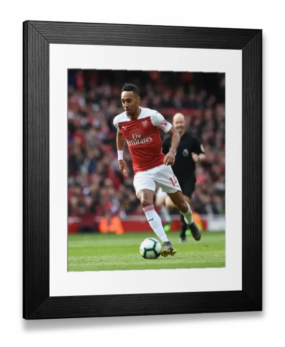 Framed Print : Pierre-Emerick Aubameyang in Action for Arsenal Against Brighton & Hove Albion, Premier League 2018-19