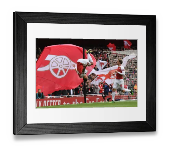 Framed Print : Arsenal's Aubameyang Scores Thrilling Goal in Premier League 2018-19 vs Brighton